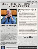 Mayor Ken Hopkins Launches Monthly Newsletter, Sign Up Now! 